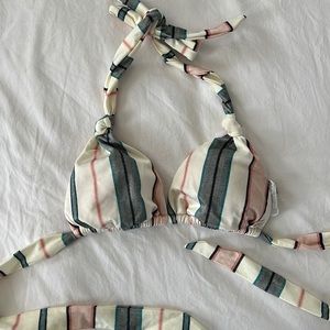 Billabong Striped Bikini Top